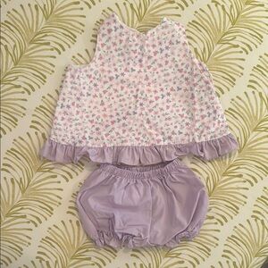 Charming Floral and Lavender Kids Ruffle Set